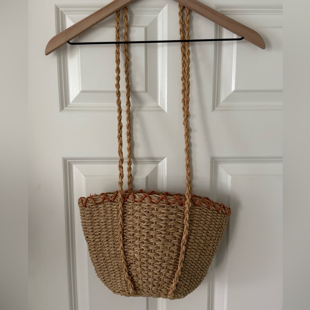 Free People Tan Woven Shoulder Bag